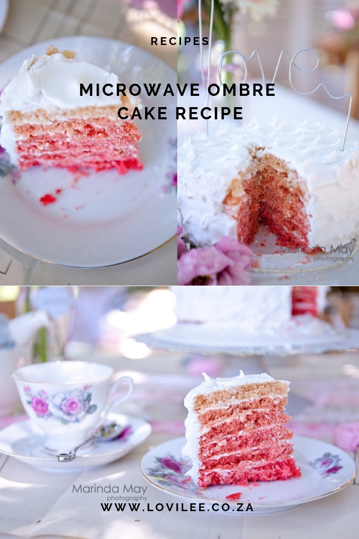 How to bake an ombre cake with a microwave cake recipe