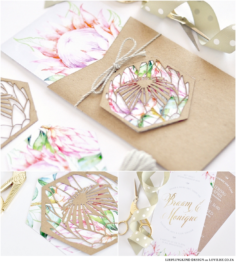 Protea wedding decor - stationary