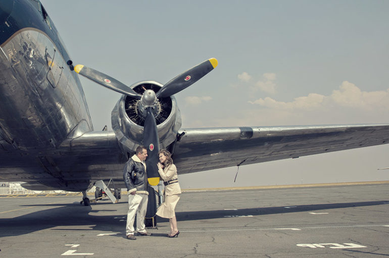 Aviation Engagement shoot by Darrell Fraser Photography