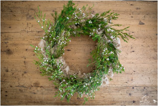 DIY floral and hessian wreath