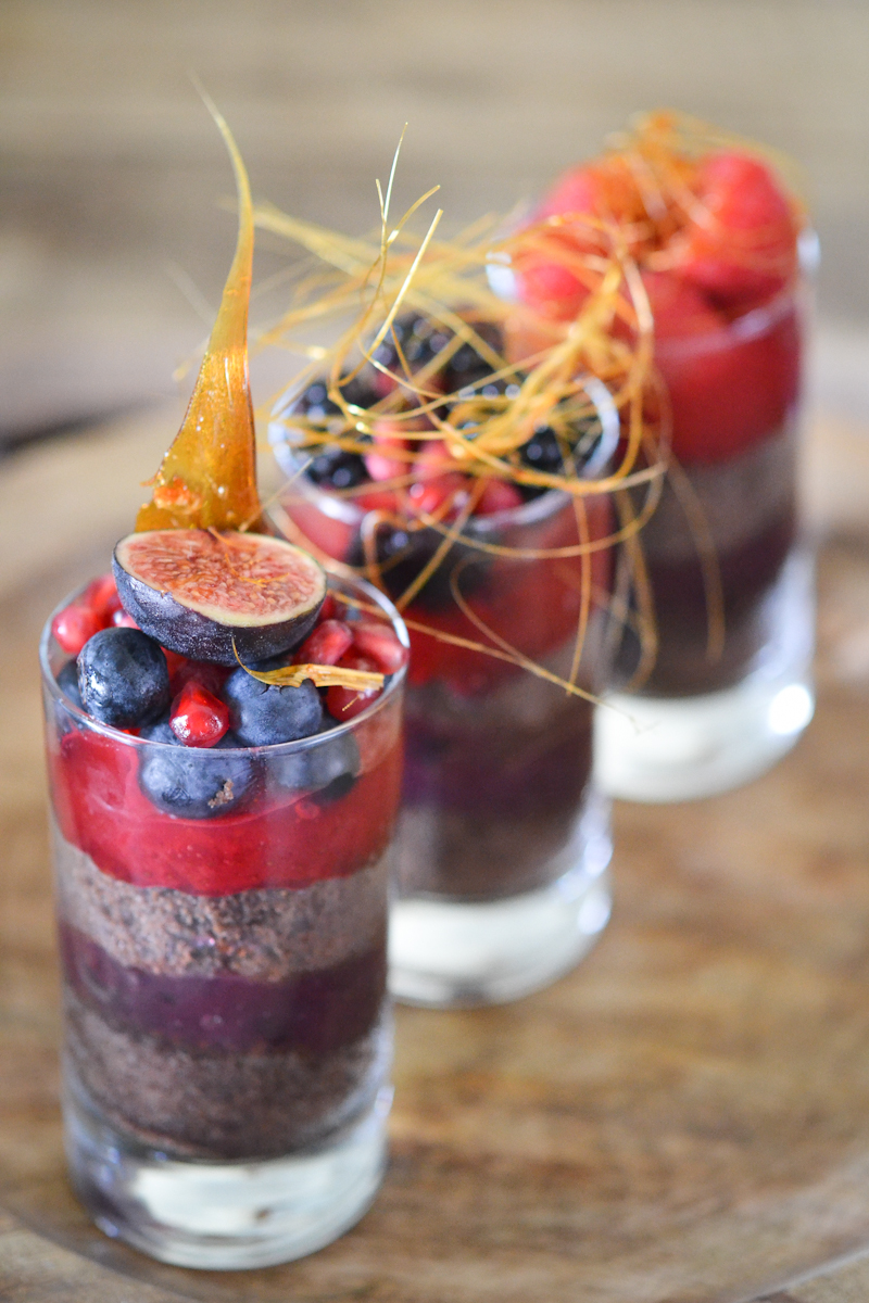 Individual Berry Chocolate Cakes