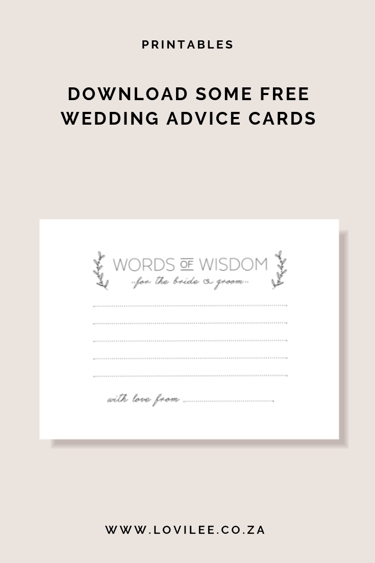 Download some free wedding advice cards