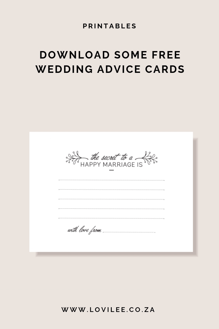 Download some free wedding advice cards