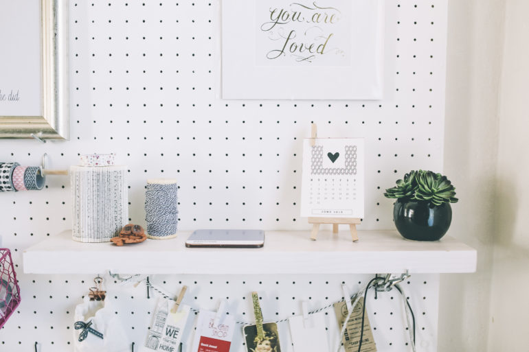 DIY peg board for your home office