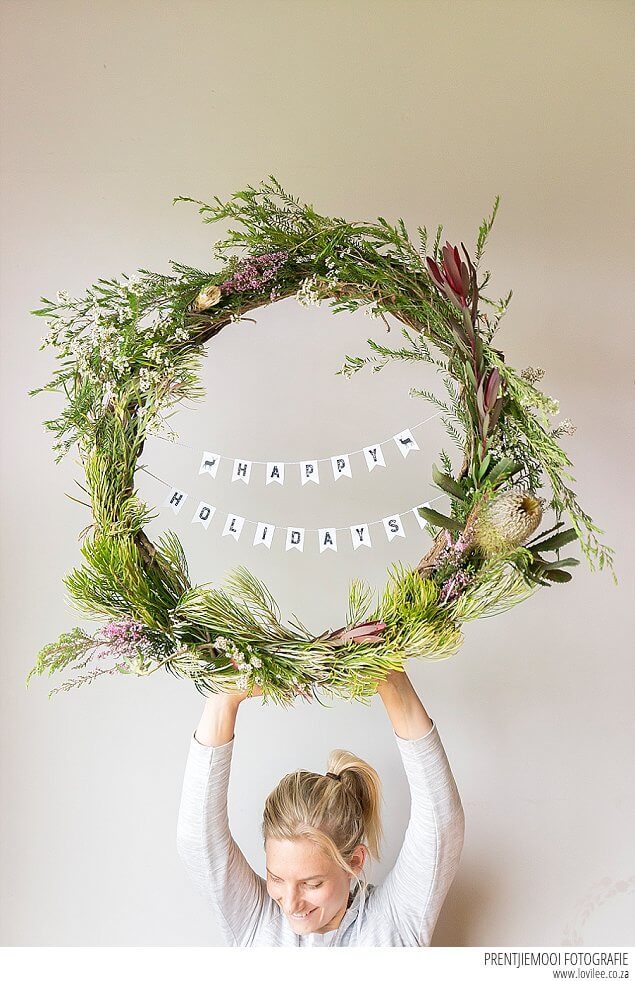 Locally foraged Christmas wreath DIY