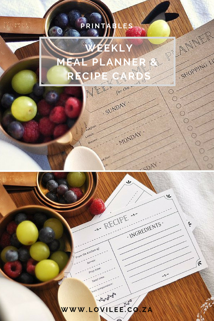 Download some free weekly meal planner printables and recipe cards to print