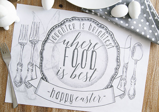 Free Easter placemat printable