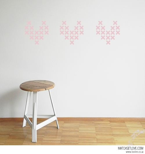 Cross Stitch Hearts Blush