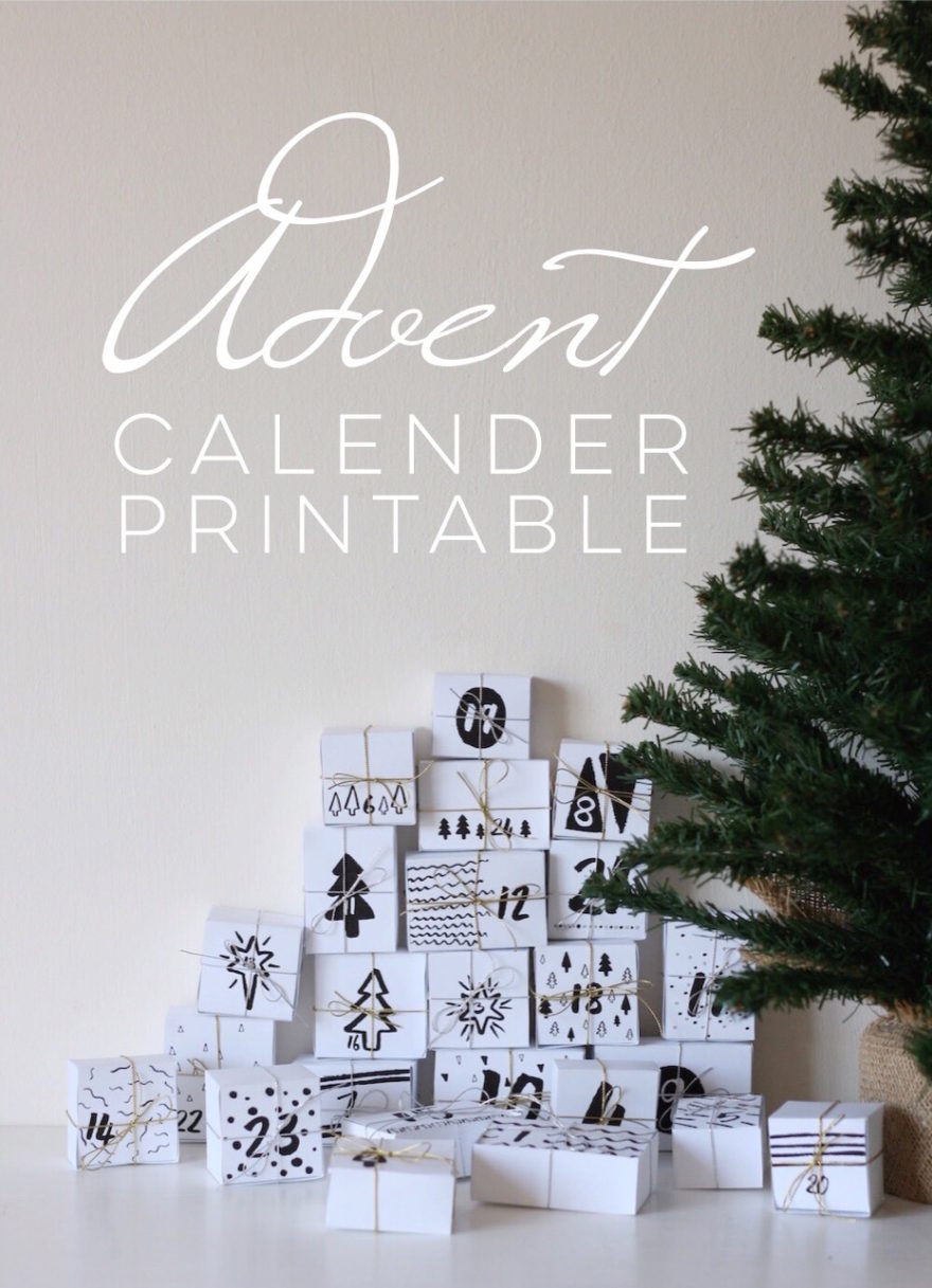 Download a free printable Christmas advent calendar by Pure Sweet Joy