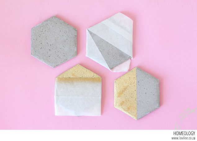 DIY cement coasters