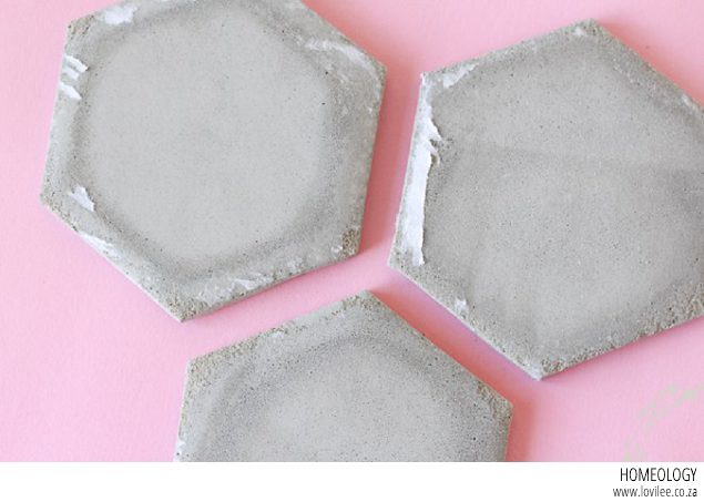 DIY cement coasters