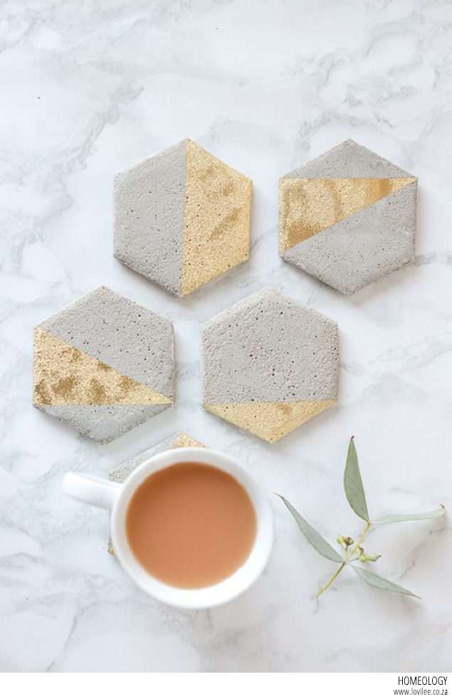 DIY cement coasters