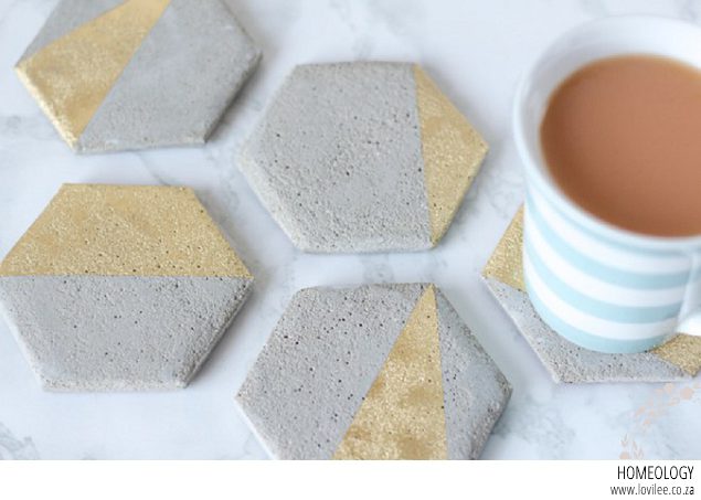 DIY cement coasters