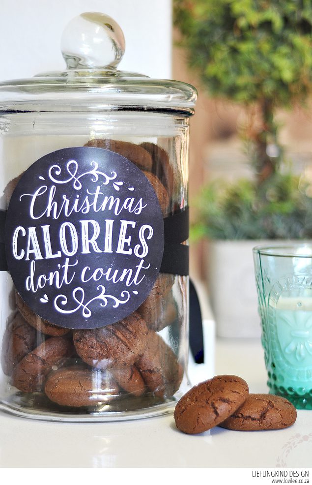 Download a printable and create a Christmas biscuit jar