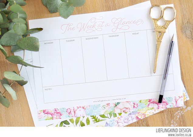 daily and weekly free planner printables 