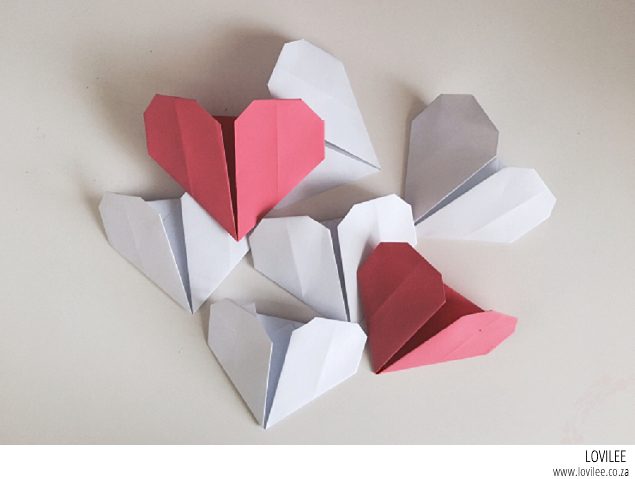 Simple origami heart step-by-step instructions