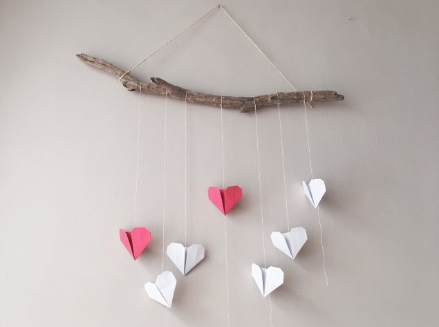 Simple origami heart step-by-step instructions