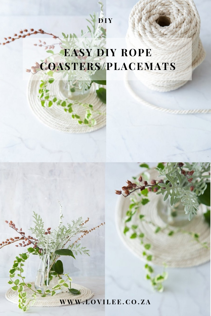 DIY rope coasters and placemats photographed by Lauren Kim Photography