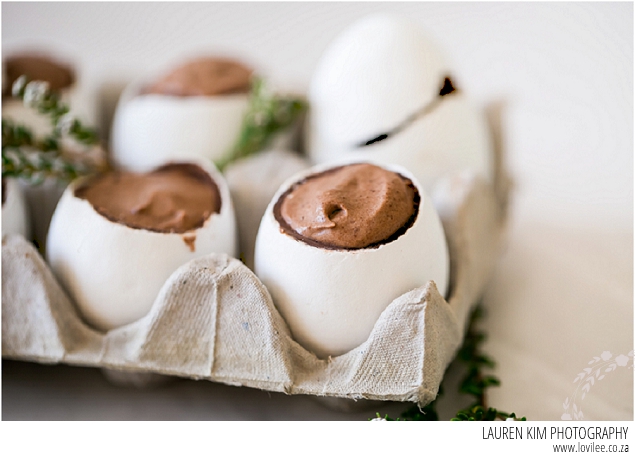 Chocolate mousse filled Easter eggs