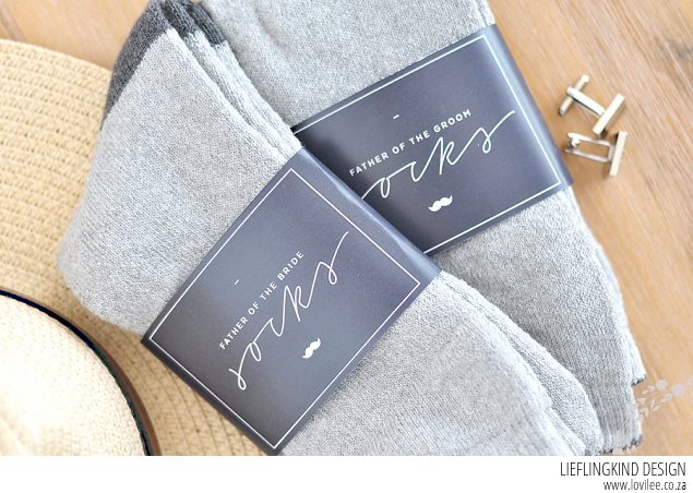 Free sock label printable for the groom and his men