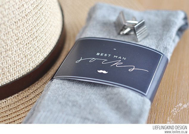 Free sock label printable for the groom and his men