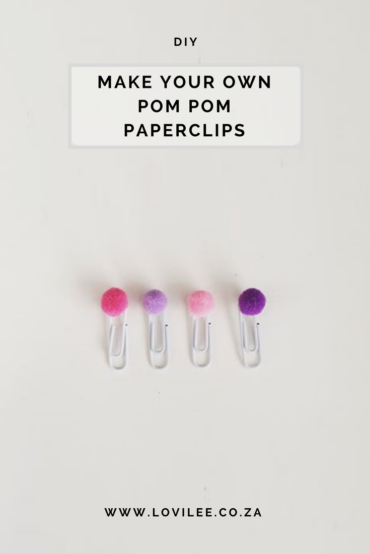 Get craftsy with these totally cute pom pom paperclips - pretty stationery for your home office