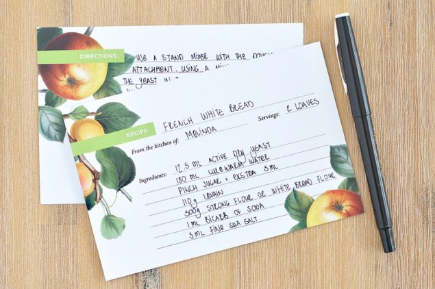 Download these free botanical recipe cards