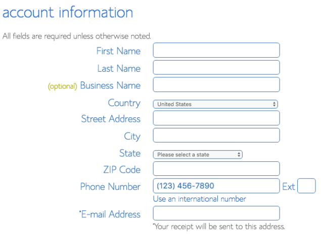 Creating a blog using WordPress with Bluehost.com4- Account Information