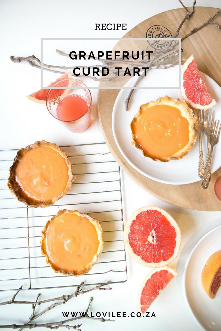 Grapefruit curd tart recipe by Lauren Kim Food Photography