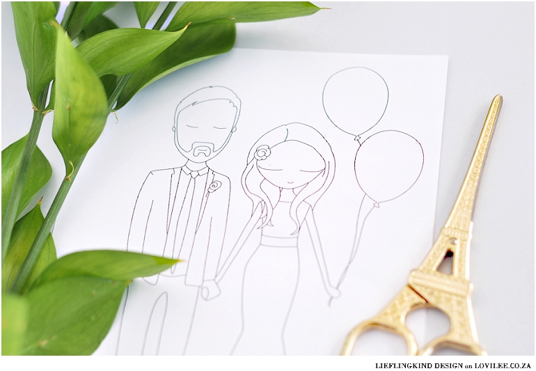 Free wedding bride & groom colouring page