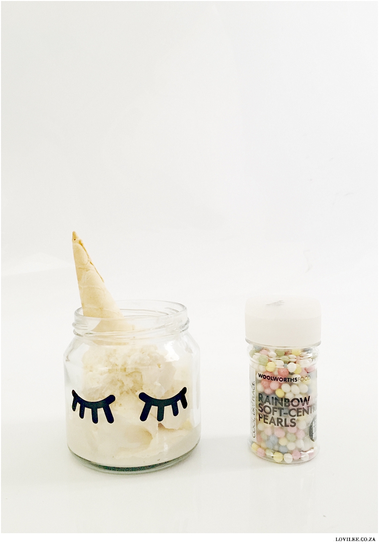 Unicorn ice-cream in a jar