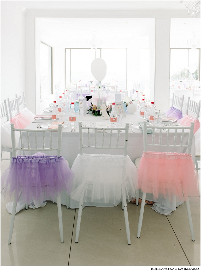 Unicorn Bachelorette Party inspiration tulle seat covers