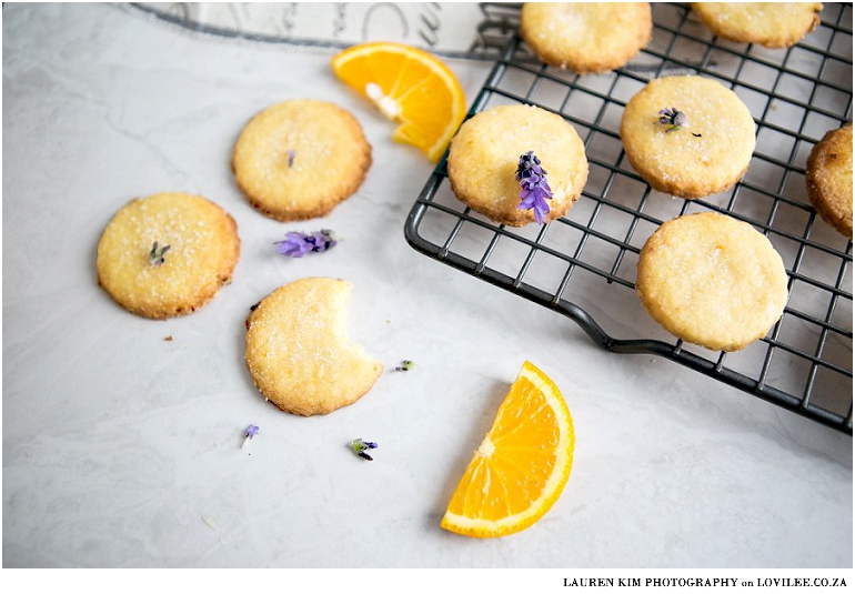 Orange & Lavender Shortbread cookies by Lauren Kim Food Photography