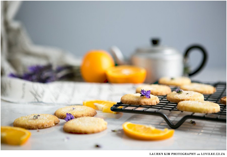 Orange & Lavender Shortbread cookies by Lauren Kim Food Photography