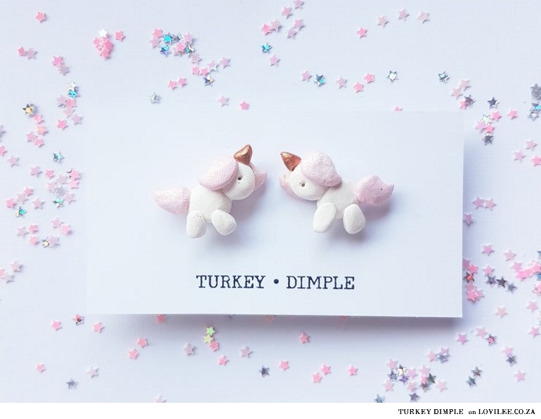 Turkey Dimple unicorn earrings