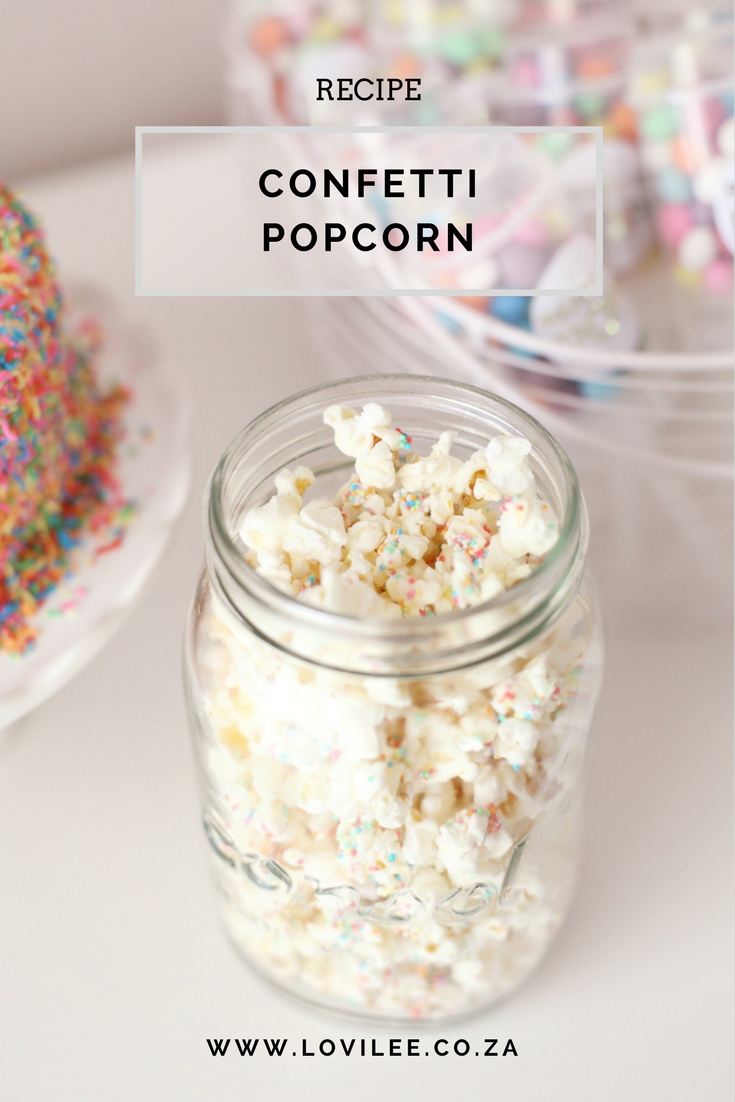 Confetti popcorn recipe - pretty party food