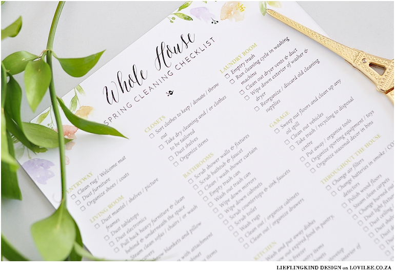 Spring Cleaning checklist printable