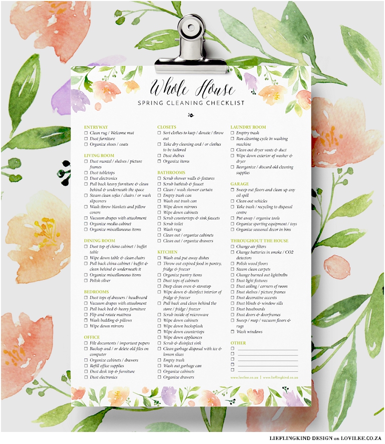 Spring cleaning checklist printable by Lieflingkind Design