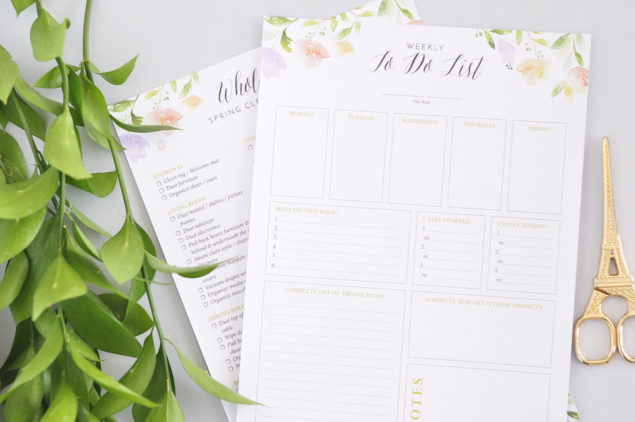 Weekly and Spring Cleaning checklist printables