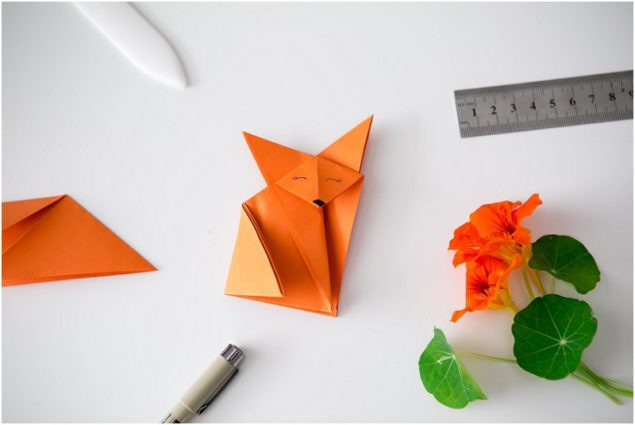 Origami paper fox