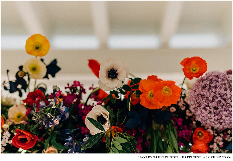 Colourful wedding flowers