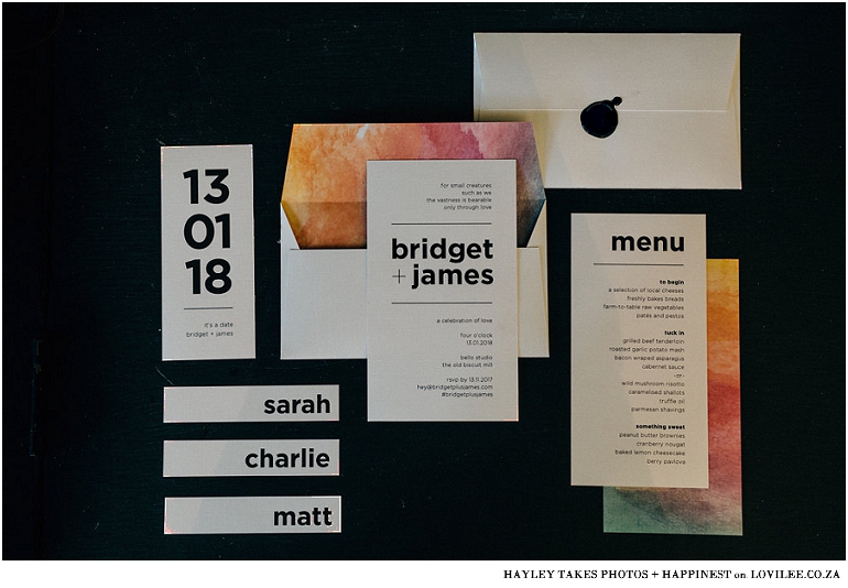 Minimalistic wedding stationary