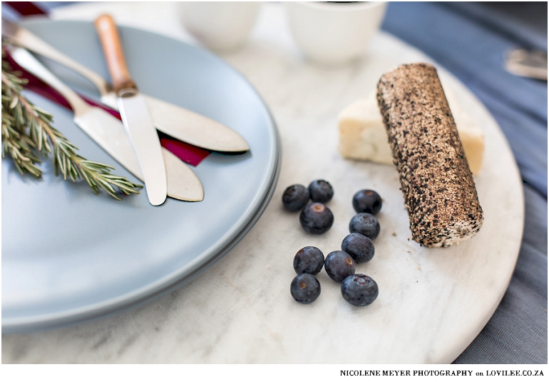 Wedding cheese platter with blueberries