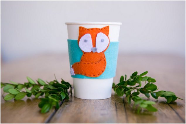 Felt Fox Coffee Cup Sleeve