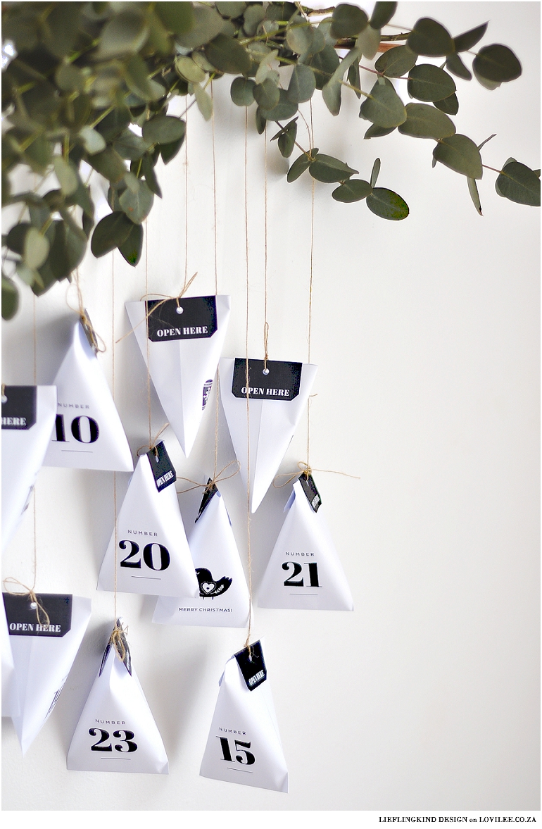 Scandinavian style printable Advent calendar