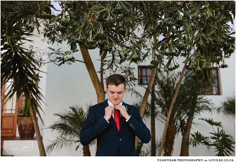 Groom getting ready