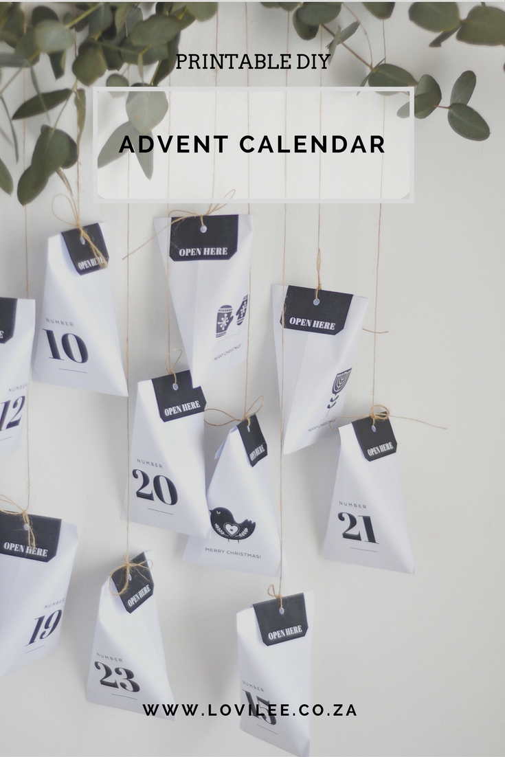 Scandinavian style printable Advent calendar