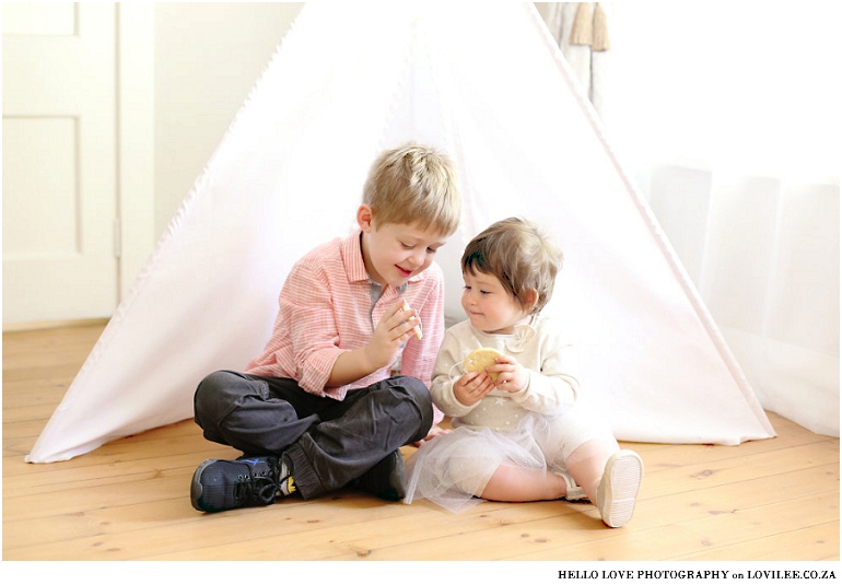 Lifestyle image of kids in front of Teepee