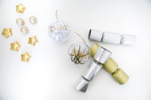 DIY filled clear Christmas baubles