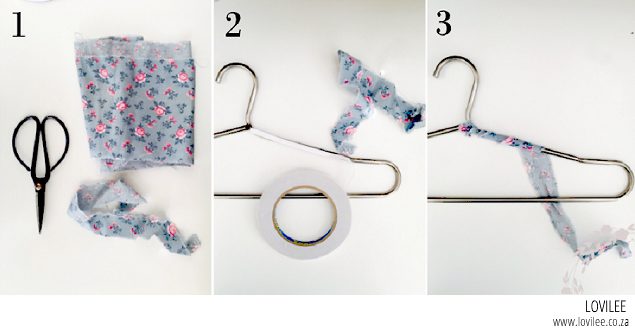 Creating fabric covered hangers - steps